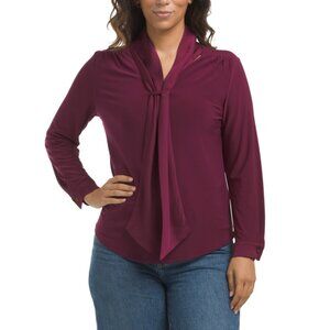 ANNE KLEIN Chianti Petite Top With Front Tie